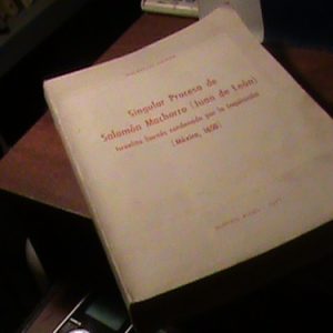 Singular Proceso De Salomón Machorro. B. Lewin (h276