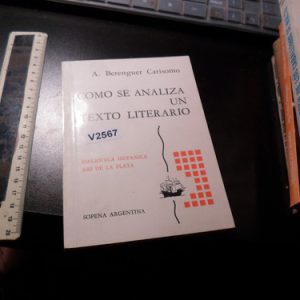 Como Se Analiza Un Texto Literario Berenguer Carisomo V2567