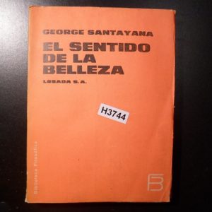 George Santayana El Sentido De La Belleza H3744
