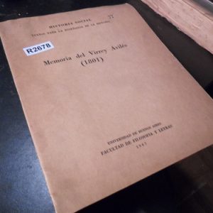 Memoria Del Virrey Aviles R2678
