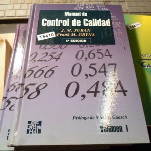 Manual De Control De Calidad 2ts/j. M. Juran, Frank M. Gryna