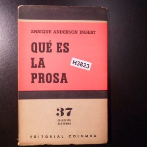 Qué Es La Prosa Enrique Anderson Imbert H3823