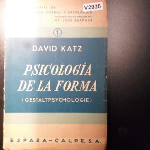 David Katz. Psicología De La Forma V2935
