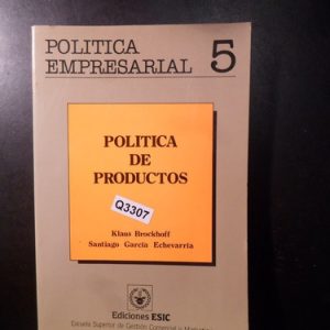 Politica De Productos De Klaus Brockhoff Q3307