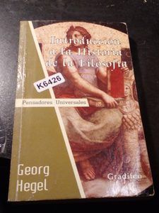Introducción A La Historia De La Filosofía - Georg Hegel